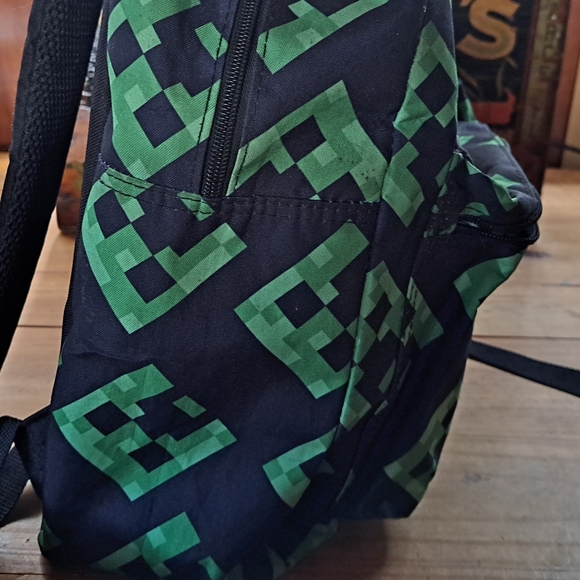 Back-to-School Backpack for Kids, Mojang, Black w/ Green Creepers All Over Print - Picture 10 of 15